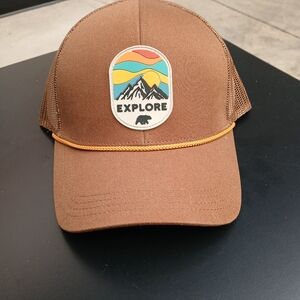 New Capture Brand Explore CA Trucker Hat Adult Adventure Patch